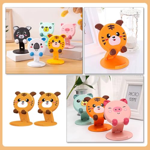 Lurrose Adjustable Folding Phone Stand 2-Pack - Compact Desktop Phone Holder with Silicone Grip for Stable Support Ideal for Home Office and Live Streaming