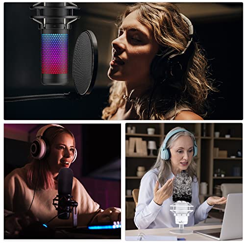 Pop Filter for Hyperx Quadcast,3 in 1 Quadcast S Mic Pop Filter + Furry Windscreen+ Foam Mic Cover for Hyperx Microphone,Professional Noise Reduction QuadCast Pop Filter Set by ChromLives, Combo 3Pack