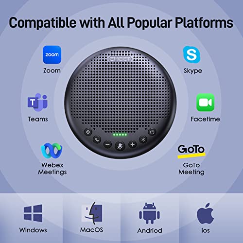 EMEET Conference Speaker and Microphone w/8+1 Mics, 360° Voice Pickup, Noise Reduce, Bluetooth/USB/Dongle Speakerphone for 14 People w/Daisy Chain for 25, Compatible w/Leading Platforms, 2025 Version - size: Luna Plus Kit for 14