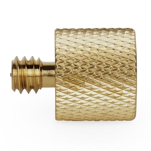 Anwenk Standard 3/8"-16 Female to 1/4"-20 Male Tripod Thread Reducer Screw Adapter (Brass) Precision Made (2 Pack) - color: 1/4" Male to 3/8" Female Screw Brass