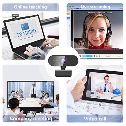 FWV Webcam with Microphone&1080P HD Web Cam,Stand for PC/MAC/Laptop/Desktop, Wide Angle Web Cameras for YouTube,Skype,Zoom,Xbox One,Video Calling,Studying and PS4 - color: Black -PC, style: 1080p webcam
