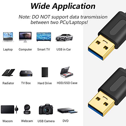 Tan QY USB 3.0 A to A Male Cable 6Ft, USB Male to Male Cable Double End USB Cord Compatible with Hard Drive Enclosures, DVD Player, Laptop(6Ft) - color: 6Ft