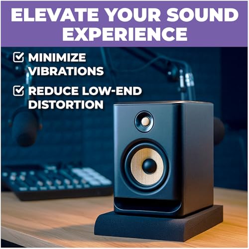 Liquid Stands Studio Monitor Sound Isolation Pads for Speakers 3"-4.5" High-Density Speaker Foam Pads That Prevents Vibrations Angled Speaker Riser - Acoustic Speaker Isolation Pad for Floor, Desktop - size: Small