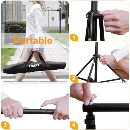 EMART Photo Backdrop Stand kit, 6.9 x 10 ft Back Drop Adjustable Frame for Photography, Photoshoot Banner Background Support Holder for Parties Dectoration - size: 6.9x10ft