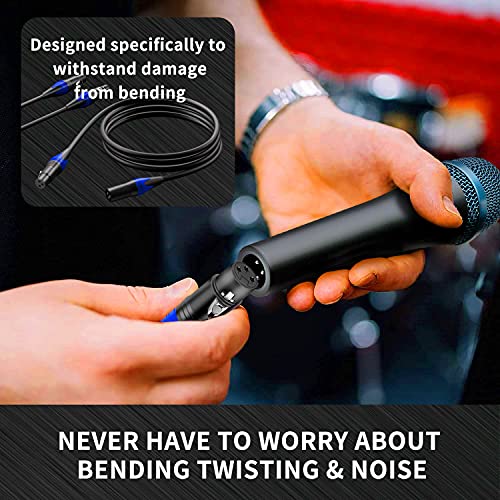 25ft XLR Cable 2 Pack - Balanced Speaker & Microphone Cable for Microphones, Speakers, Radio Stations - size: 25 Ft 2 Pack