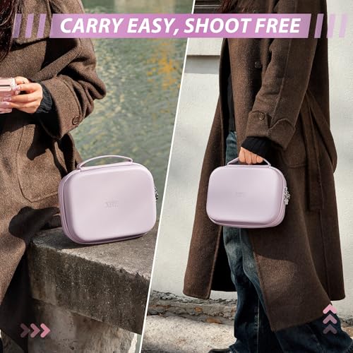 Hard Storage Case Compatible with Fujifilm Instax Mini 12/11/90/SQ1/SQ40/EVO Instant Camera, Holds Fuji Film & Accessories with 3 Dividers,Ideal for Home & Travel (Purple) - color: Purple