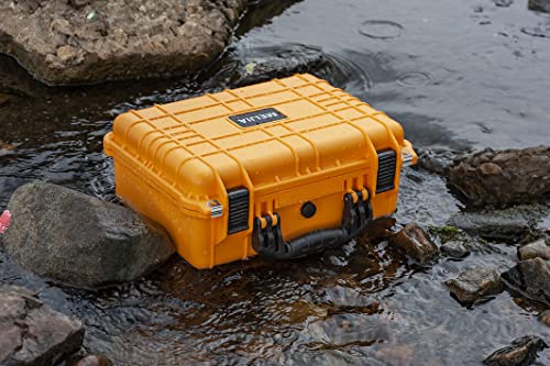 MEIJIA Portable All Weather Waterproof Camera Case With Foam,Fit Use of Drones,Camera,Equipments,Pistols,15.98x12.99x6.85inches - color: Yellow
