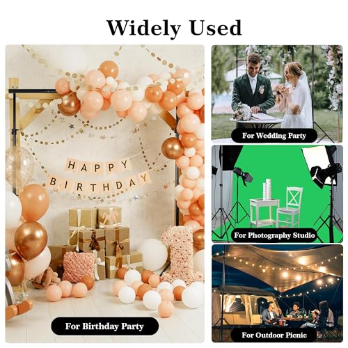 2 in 1 Green Backdrop Stand Kit, 6.5x6.5 ft Portable Dual Rod Stand kit with 6x7ft Green Backdrop-Premium Polyester for Video Streaming, Portrait Photoshoot, Wall Mounted, Parties - size: 6.5x6.5Ft