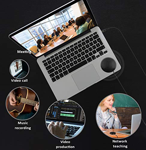 Conference Microphone 3.5mm Desktop Computer Mic for Computer Desktop and Laptop 360° Omnidirectional Condenser Mic for Online Meeting/Class, Skype, Recording, Chatting, Gaming