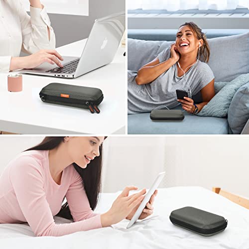 Dustproof Carrying Case Electronic Accessories Cable Organizer - Portable Small Travel Charger Case Power Bank Phone Pouch - Double Zippers Wallet Hard EVA Storage Carry Bag - Silver Grey