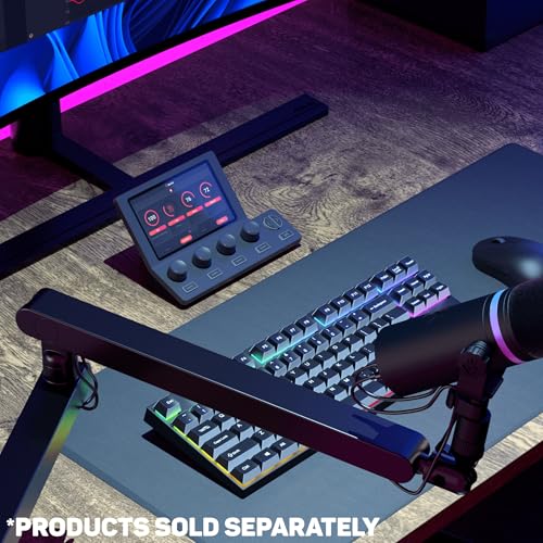 BEACN Mic Stand - Studio-Quality Low Profile Adjustable Microphone Arm with 360° Rotation, Cable Management, Easy Clamp, Universal Fit for Streaming, Podcasting, Gaming (Dark) - color: Dark