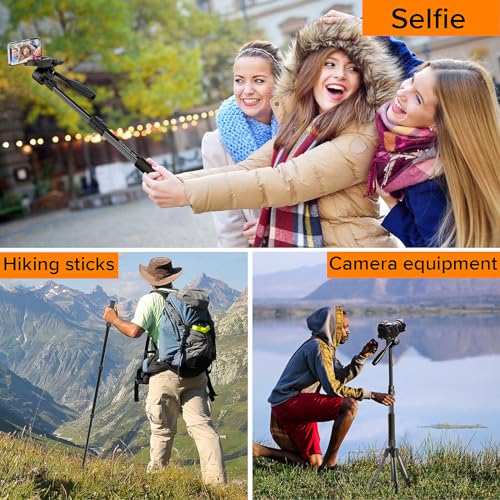 Camera Tripod 66.7 Inch, Patented 3-Way Rotating Portable Cameras Stand Professional Aluminum Travel Phone Camera Mount Monopod for Camera, Smartphone, Suitable for Various Live Vlogging - size: 67 inch