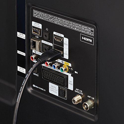Amazon Basics HDMI Cable, 15 ft, 4K@60Hz, High-Speed 4K HDMI 2.0 Cord, 18Gbps, 2160p, 48 bit, Ethernet, Compatible with TV/PS5/Xbox/Roku, Black (Pack of 2) - size: 15 Feet (Pack of 2), style: 1-Pack