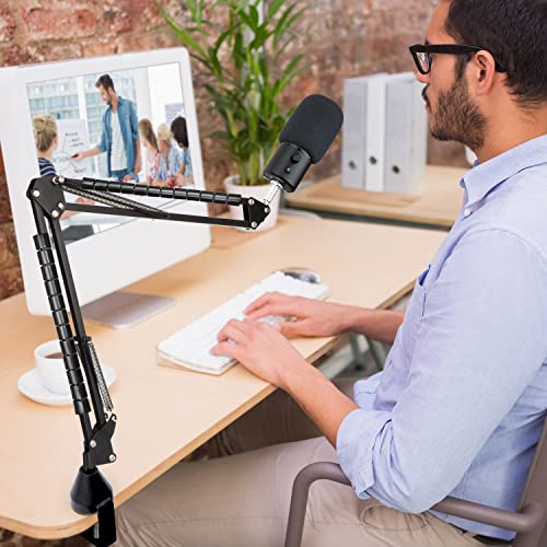 Razer Seiren X Mic Boom Arm Stand with Mic Foam Cover - Suspension Mic Stand and Windscreen with 2 pcs Cable Sleeve Compatible with Razer Seiren X Streaming Microphone - color: Razer Mic Stand