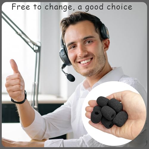 30 Pack Mini Size Lapel Headset Mic Foam Covers Microphone Windscreen, Black