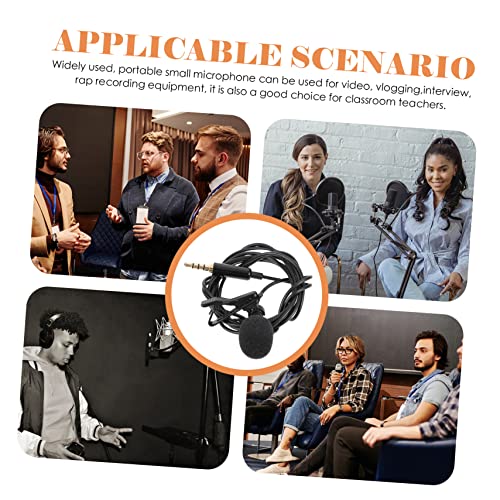 Healifty Clip Lavalier Microphone Lapel Mic with Shielded Cable for Clear Voice Recording Interference Aps Material for Studio Office Conference Tablet and Use