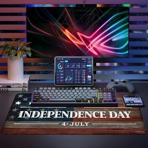 Mouse Pad, Large Anti-Slip with Stitched Edges Desk Mat Desktop Laptop Computer Desk Keyboard Mat,Table Protector Blotter Mat (National Flag, 35.4" x 15.7") - color: National Flag, size: 35.4" x 15.7"