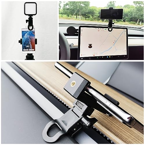 2 Pack Monitor Camera Mount Clamp Clip Screen LCD Display Top Fill Light Flash Holder Webcam Stand with 1/4 Screw Universal Connector for Phone Tripod Tablet Video Live Stream