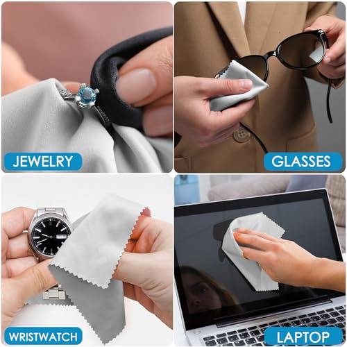 120 Pack Microfiber Cleaning Cloths for Glasses Cloth Eyeglass Cleaning Wipes 7" x 6" Lens Cleaning Cloth for Screens, Cameras, Eyeglasses, Cell Phone, LCD TV Screens, 2 Colors - color: Black and Gray