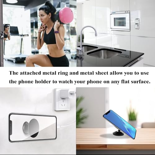 Double Sided Magnetic Phone Holder, 360° Adjustable for Gym and Golf Carts, Strong Magnet, Shoot Hands-Free Videos During Exercise, Compatible with MagSafe Cases & iPhone 17/16/15/14/13 Pro Max Plus