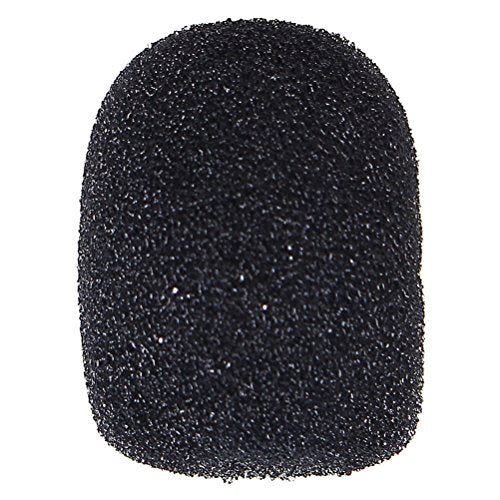 15 Pack Foam Microphone Windscreen, Lapel Headset Microphone Sponge Mini Foam Cover Shield Protection for Variety of Headset (Black) - color: Black