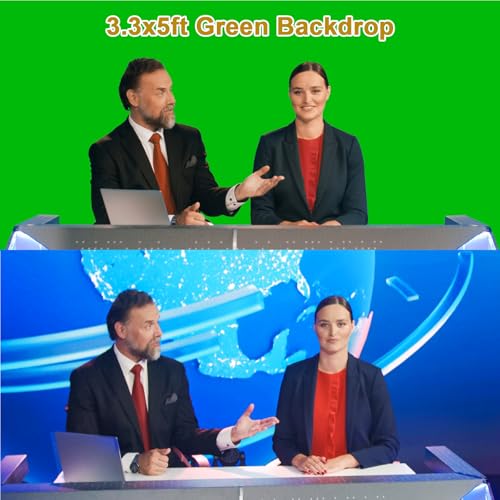 UTEBIT Green Screen Backdrop, 3.3X5 ft | Chroma Key, Thick Polyester Fabric, Photography Background Removal, Video & Live Streaming, Backdrop Only - size: 3.3x5ft