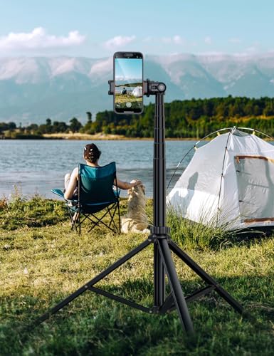86'' Phone Tripod & Selfie Stick, Tripod for iPhone with Detachable Remote, Portable Phone Tripod Stand for Video Recording, Travel Tripod for Cell Phone, Compatible with Smartphones, DSLR - style: 86‘’