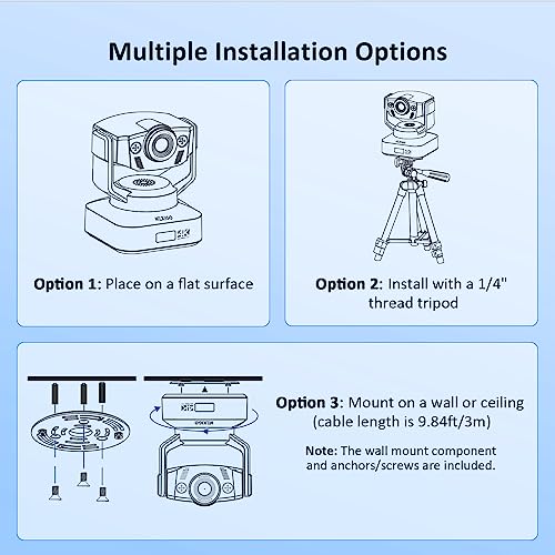 NexiGo Zoom Certified, N990 (Gen 2) 4K PTZ Webcam, Video Conference Camera System with 5X Digital Zoom, Sony_Starvis Sensor, Position Preset, Dual Stereo Mics, 3.5mm Audio Jacks for External Mics - style: PTZ Webcam 4K