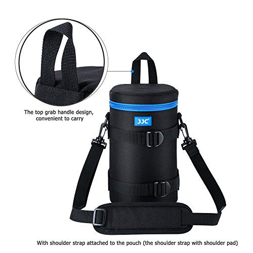JJC Deluxe Lens Case Pouch Bag for Canon EF 100-400mm f4.5-5.6L IS USM/EF 70-200mm f2.8L, RF 600mm f11 IS STM, Nikon AF 80-200mm f2.8D/AF-S 70-200mm f/2.8G & More Lenses Below 4.3" x 8.8"(D x L) - size: XXXL Size
