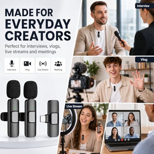 USB C Mini Lavalier Microphone for iPhone 15 16 and Android Devices
