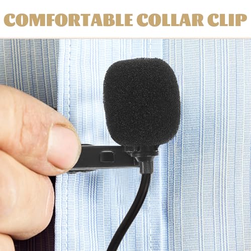 Homoyoyo Professional Portable Metal Condenser Mic Clip on Lavalier Microphone with 3.5mm Plug for Phone Video Recording Compatible with Tablets, for Interviews and Vlogging