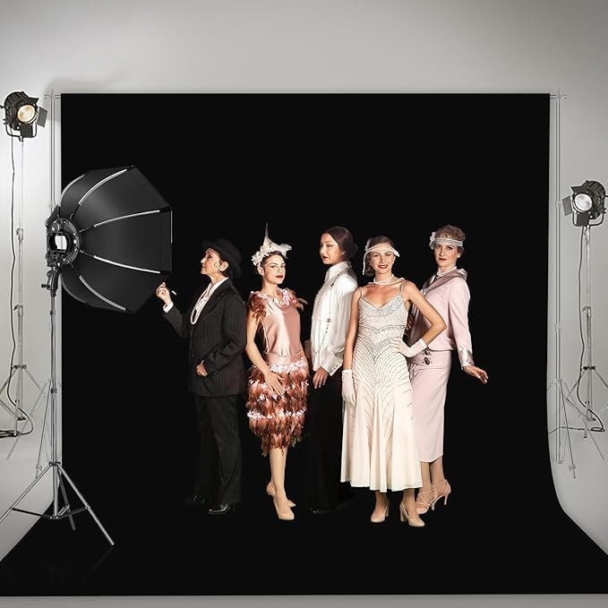 EMART 10x12ft Black Photo Backdrop Screen for Photography, Large Negros Drapes Party Background Curtain, Polyester Fabric Sheet Video Studio Portrait Photoshoot - size: 10x12ft