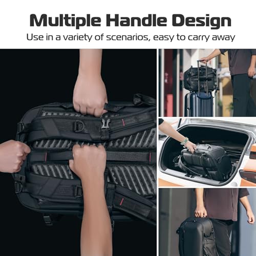 ULANZI Camera Backpack Professional Bag, Water-Resistant Photography Camera Case Anti Theft Travel for Photographers DSLR Mirrorless Camera Lens Tripod Holder 16" Laptop Black 22L - size: BP09: 18.5 x 14.1 x 9.3