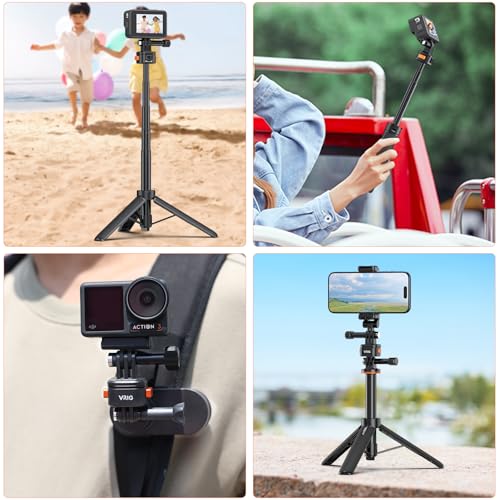VRIG Claw Mini Magnetic Tripod Mount Adapter, Quick-Release Action Camera Accessories Compatible with Go Pro Hero 13/12/ 11/10/ 9/ Mission 1 Pro, Insta360, DJI and More - size: 2-prong quick-release mount