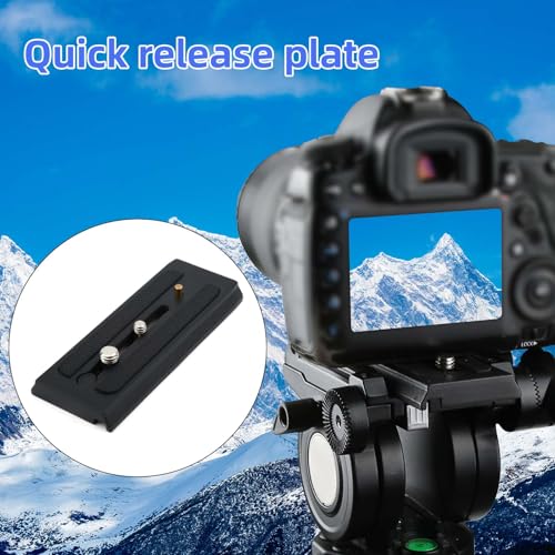 lasuroa Quick Release Plate for Tripod, Universal Camera Mounting Plate with 1/4" & 3/8" Screws Compatible Quick Connect Adapter for 501PL, GM001, M002, GM006 Tripod Heads