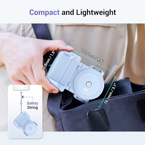 Phone Camera Grip Smartphone Photography Shooting Clip with Tripod Mount & Detachable Wireless Shutter Remote Control, Phone Selfie Grip Handle Stand for iPhone Samsung Android Phone Vlog Video Blue - color: Blue