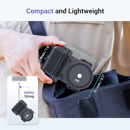Phone Camera Grip Smartphone Photography Shooting Clip with Tripod Mount & Detachable Wireless Shutter Remote Control, Cellphone Selfie Grip Handle Stand for iPhone & Other Phone Vlog Video Black - color: Black