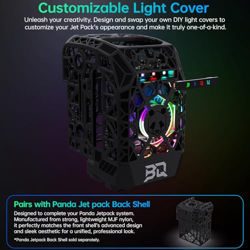 BIQU Panda Jet Pack V2.0 Black Shell with RGB Light Upgrade Print Head for Bambu-Lab P1P/P1S/X1C/X1E 3D Printer - size: Panda Jet Pack V2 Black