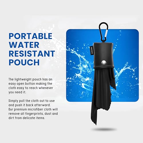 Microfiber Cloth & Glasses Wipes (1 Pack) Lens & Glasses Cleaning Cloth - Eyeglass Cleaner - Camera Lenses & Gadget Delicate Screens - Black - color: Black, size: 1 Pack