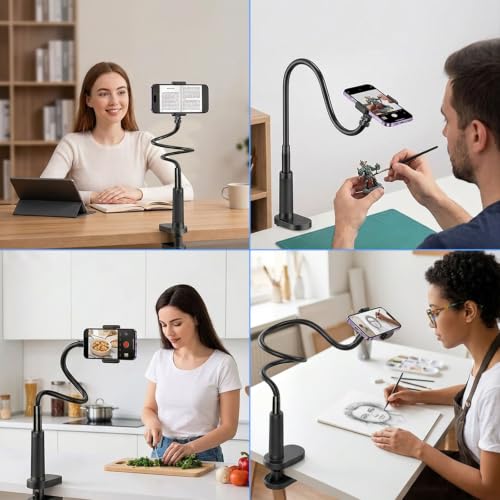 Webcam Stand Mount for Desk, Flexible Gooseneck Webcam arm Holder with Clamp, Web Camera Computer Stand Compatible with Action Camera Gopro C922 C930e C920S C920 C615 C960 C920x BRIO