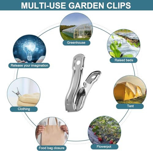36 Pcs Garden Clips, Greenhouse Clamps, Stainless Steel Greenhouse Clips for Netting, Heavy Duty Row Cover Clips with a Strong Grip for Shade Cloth or Plant Cover on Gardening Hoops - style: 36 PCS Garden Clips