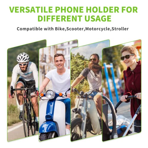 Bike Phone Mount - Universal Silicone Cellphone Holder - Adjustable Road Mountain Bicycle Handlebar Rack Clamp Accessories for iPhone 17 16 15 14 13 Pro Max Plus Air for Scooter Stroller - color: Bike Phone Mount