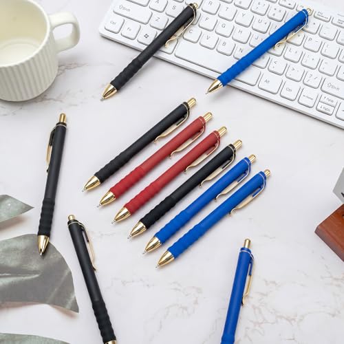 Linbsunne Ballpoint Pens Medium Point 1mm Pen with Super Soft Grip Ball Point Pen for Men Women Retractable Pens (Blue Ink+Black Ink+Red Ink) - color: 4 Blue Ink+4 Black Ink+4 Red Ink