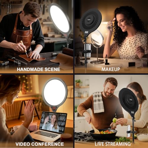 Ring Light with Stand, 14" Professional Ring Light Tripod for iPhone, Adjustable Height for Video Recording Photography Live Streaming Content Creation TikTok YouTube, Black - size: 14inch Black