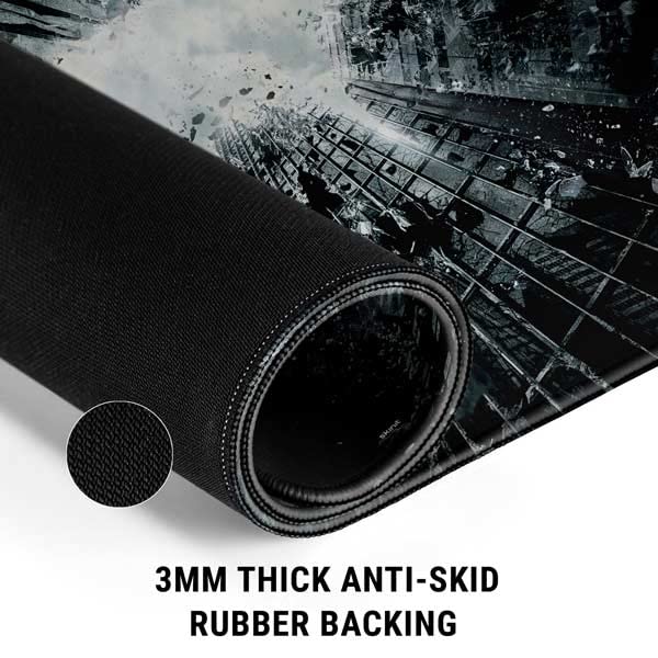 Skinit Extra Large Gaming Mouse Pad - Officially Licensed Batman Dark Knight Rises Design with Stitched Edges, Waterproof, Non-Slip Rubber Base, Desk Mat for Keyboard & Mouse, 35.75" x 15.4" inches - color: Black - BATMNX07, size: 35.75" x 15.4"