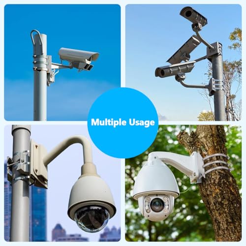 Universal Security Camera Mount Wall Mounting Brackets,Vertical Pole Mount Adapter Bracket for CCTV Camera Pole Clamp Solar Panel Clamps Outdoor Video Surveillance - size: Pole Strap Mount Bracket 4