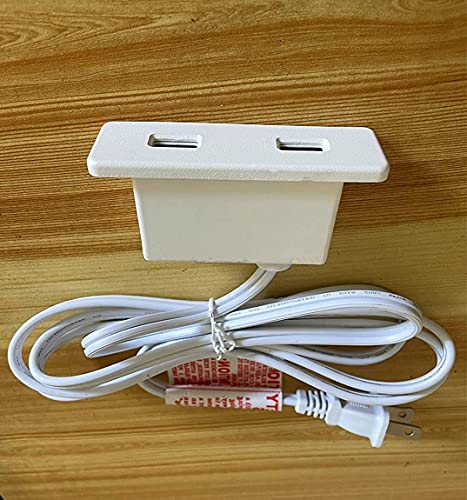 Powered USB Hub Socket Recessed USB Power Strip Outlet with Power Supply 2 USB Ports 2.1A Mounted into Bed Desk Table Sofa White - color: White