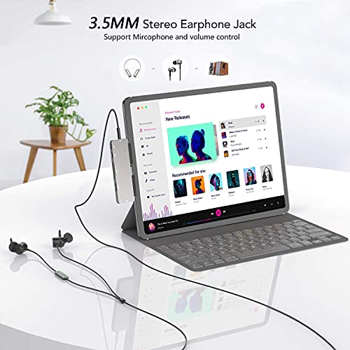 iPad Pro USB C Hub, 7-in-1 Adapter for iPad Pro M4 M2 M1 13 12.9 11 inch iPad Air 5 4 Docking Station with 4K HDMI, USB-C PD, SD/TF Card Reader, USB 3.0, 3.5mm Headphone Jack, iPad mini 6 Accessories