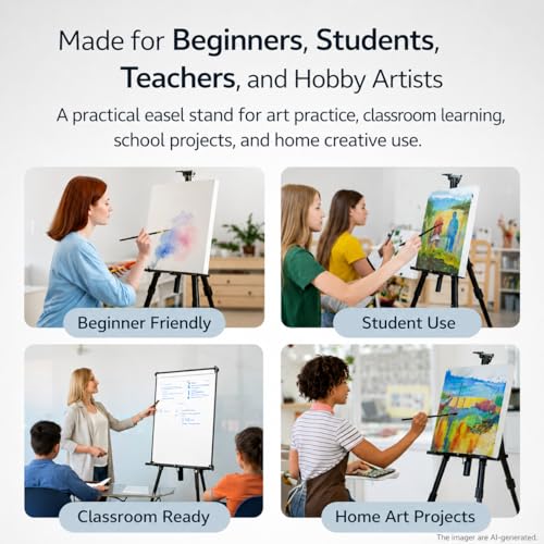 Art Painting Display Artist Easel Stand,Ns Jymb Portable Metal Adjustable Easels for Painting Canvases Height from 17 to 66 Inch - Carry Bag for Table-Top/Floor Displaying and Wedding Signs - Black - style: 66Black 1pack