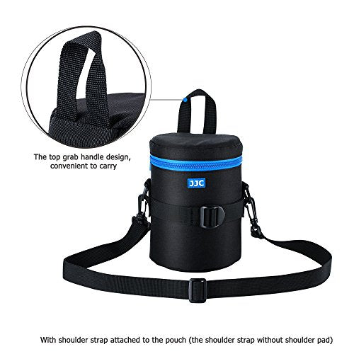 JJC Deluxe Lens Case Pouch Bag for Canon EF 24-70mm f2.8L USM/EF 50mm f1.2L USM/EF 85mm f1.2L II USM, Tamron SP 70-300mm f4-5.6 A005, Sigma APO DG 70-300mm f4-5.6 & More Lens below 3.9" x 6.5"(D x L) - size: XL Size